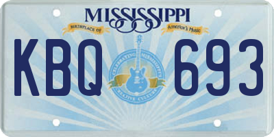 MS license plate KBQ693
