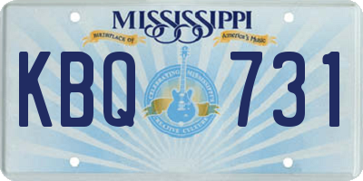 MS license plate KBQ731