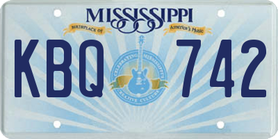 MS license plate KBQ742