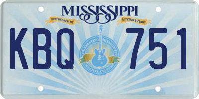 MS license plate KBQ751