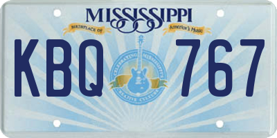 MS license plate KBQ767