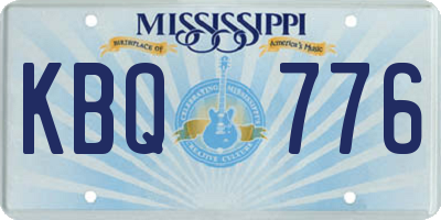 MS license plate KBQ776