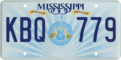 MS license plate KBQ779