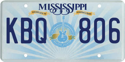 MS license plate KBQ806