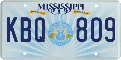 MS license plate KBQ809