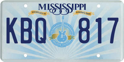 MS license plate KBQ817
