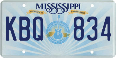 MS license plate KBQ834