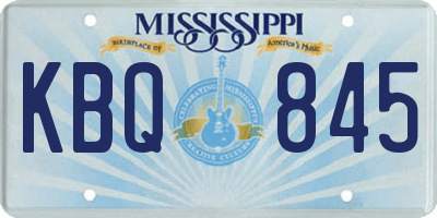 MS license plate KBQ845