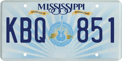 MS license plate KBQ851