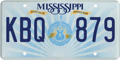 MS license plate KBQ879