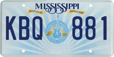 MS license plate KBQ881