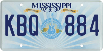 MS license plate KBQ884