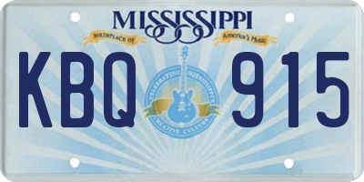 MS license plate KBQ915