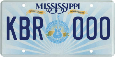 MS license plate KBR000