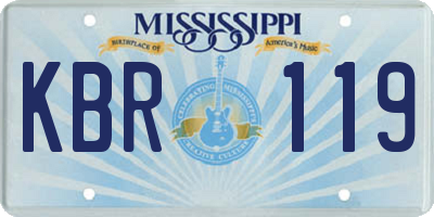 MS license plate KBR119