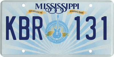 MS license plate KBR131