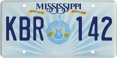 MS license plate KBR142