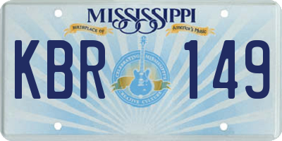 MS license plate KBR149