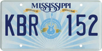MS license plate KBR152