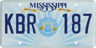 MS license plate KBR187