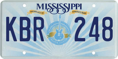 MS license plate KBR248