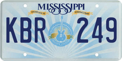 MS license plate KBR249