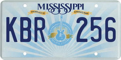 MS license plate KBR256