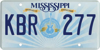 MS license plate KBR277