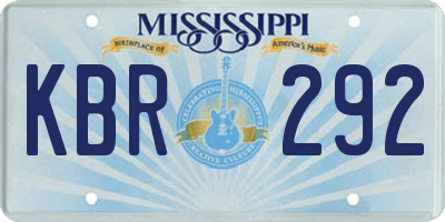 MS license plate KBR292