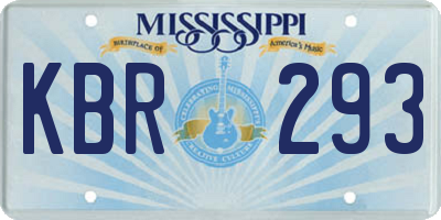 MS license plate KBR293