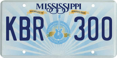 MS license plate KBR300