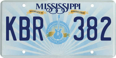 MS license plate KBR382