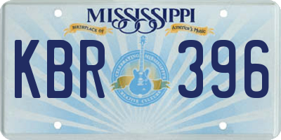 MS license plate KBR396