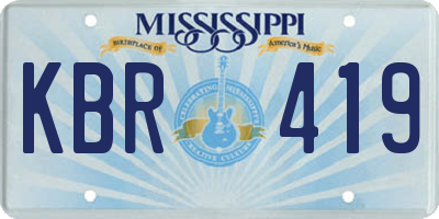 MS license plate KBR419