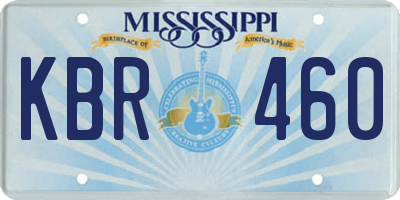 MS license plate KBR460