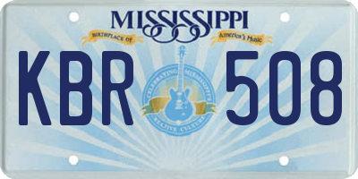 MS license plate KBR508