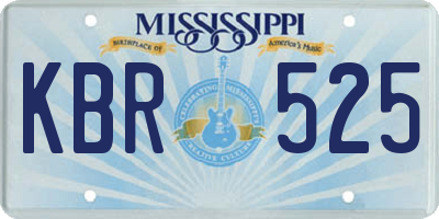 MS license plate KBR525