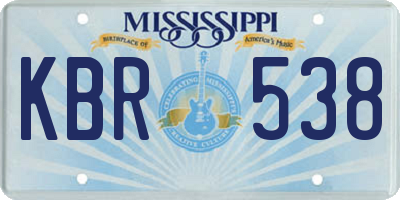 MS license plate KBR538