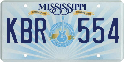 MS license plate KBR554
