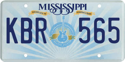 MS license plate KBR565