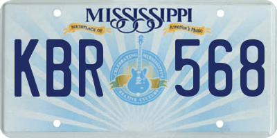 MS license plate KBR568