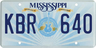 MS license plate KBR640