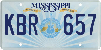 MS license plate KBR657