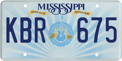 MS license plate KBR675