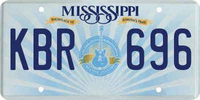 MS license plate KBR696