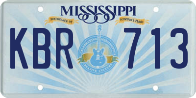 MS license plate KBR713
