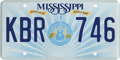 MS license plate KBR746