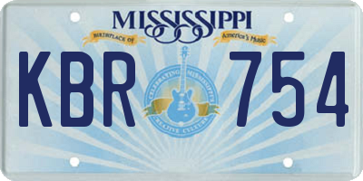 MS license plate KBR754