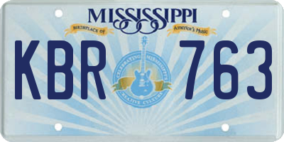 MS license plate KBR763