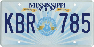 MS license plate KBR785